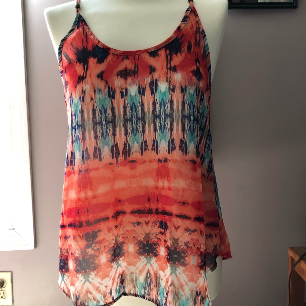 Coral and purple top